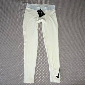Nike Pro Therma Dri-Fit Tights White Performance Stretch Under Leggings